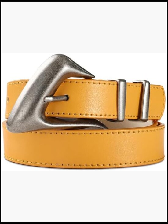 Faux Leather Belt with Stylish Gold Buckle for Jeans Dresses main image 6